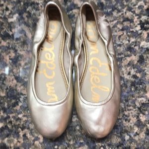 Sam Edelman gold ballet flats
